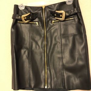 NWT Express Mini Skirt- Black Faux Leather